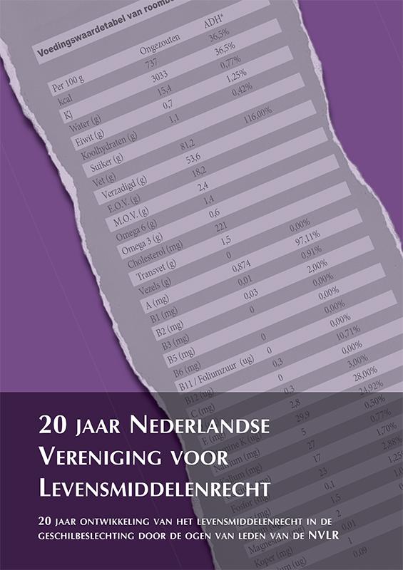 Omslag van 20 jaar Nederlandse Vereniging voor Levensmiddelenrecht