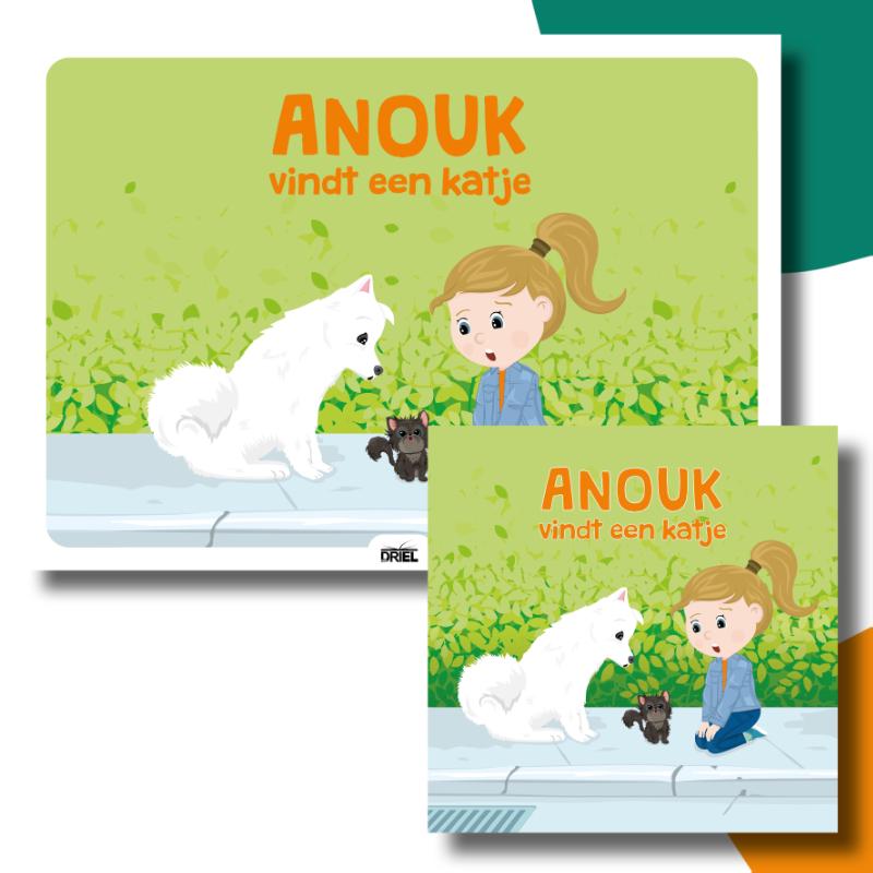 Omslag van Anouk vindt een katje kamishibai vertelplaten + boek