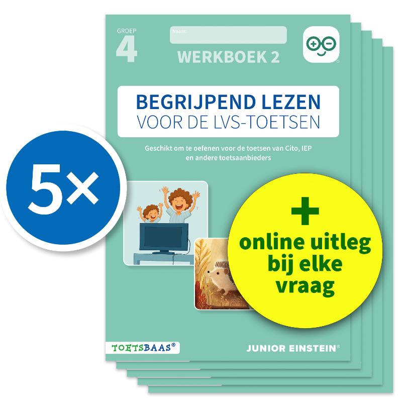 Omslag van Begrijpend lezen voor de LVS-toetsen - Groep 4 - Werkboek 2 - Set van 5
