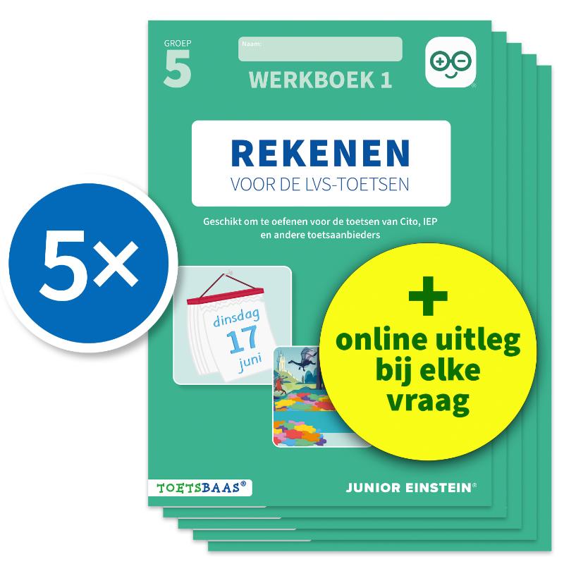 Omslag van Rekenen voor de LVS-toetsen - Groep 5 - Werkboek 1 - Set van 5