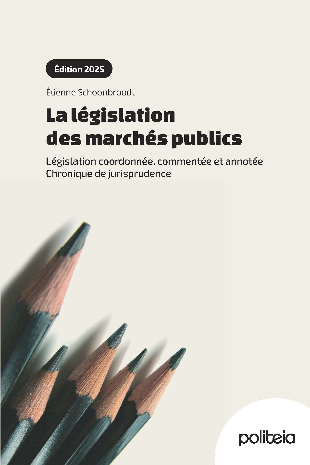 Omslag van La législation des marchés publics