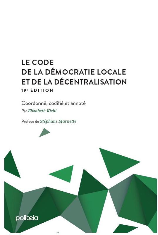 Omslag van Code de la démocratie locale et de la décentralisation | 19e édition